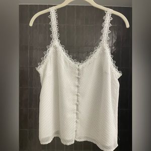 White tank top with lace straps